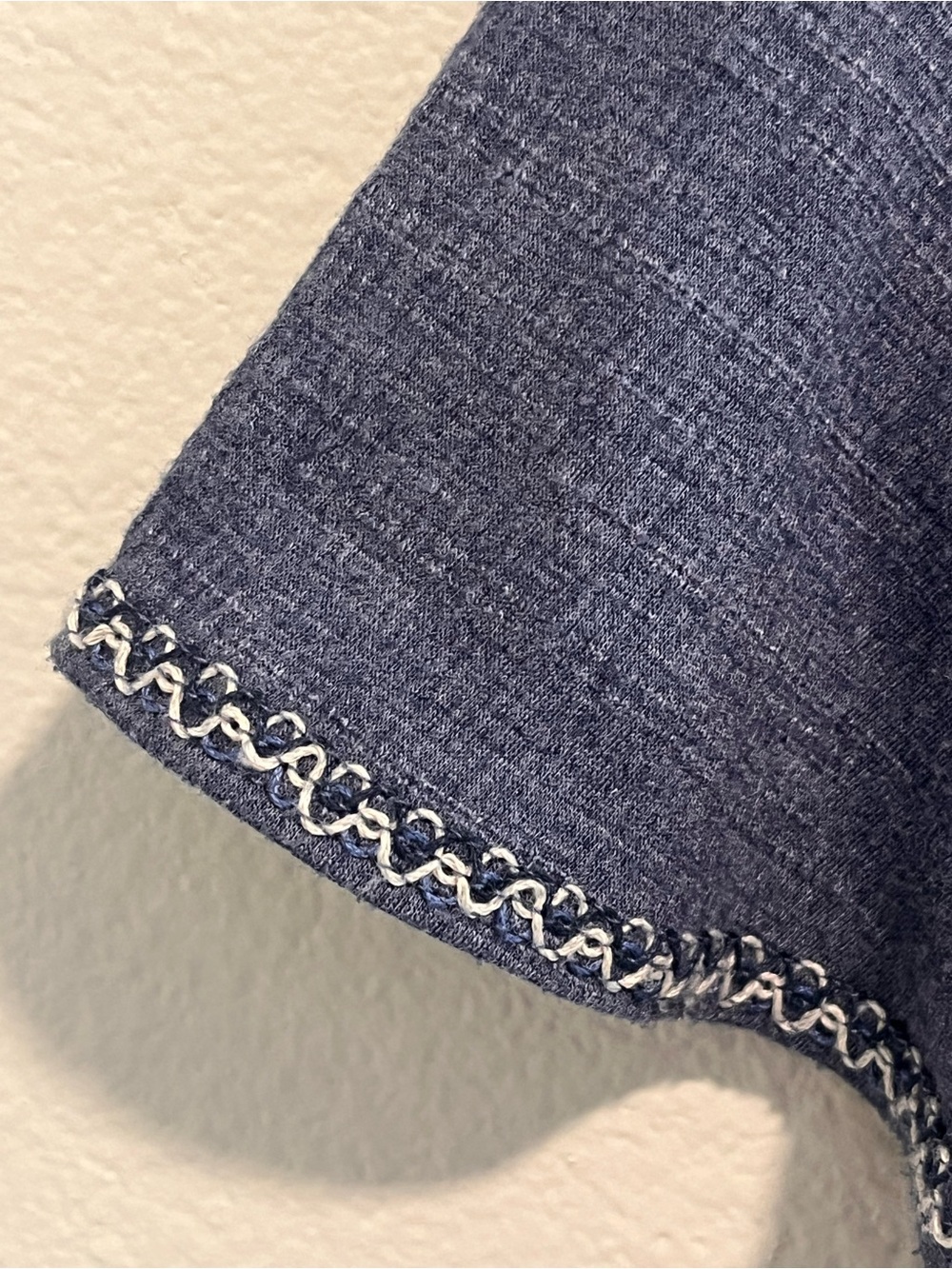 Max Studio Washed Navy Smocked Short-Sleeve Women's Top Small Flutter Sleeve - Picture 5 of 8